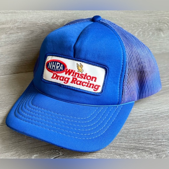 Vintage NHRA Winston Drag Racing Trucker SnapBack Hat Mesh Foam - Picture 1 of 4